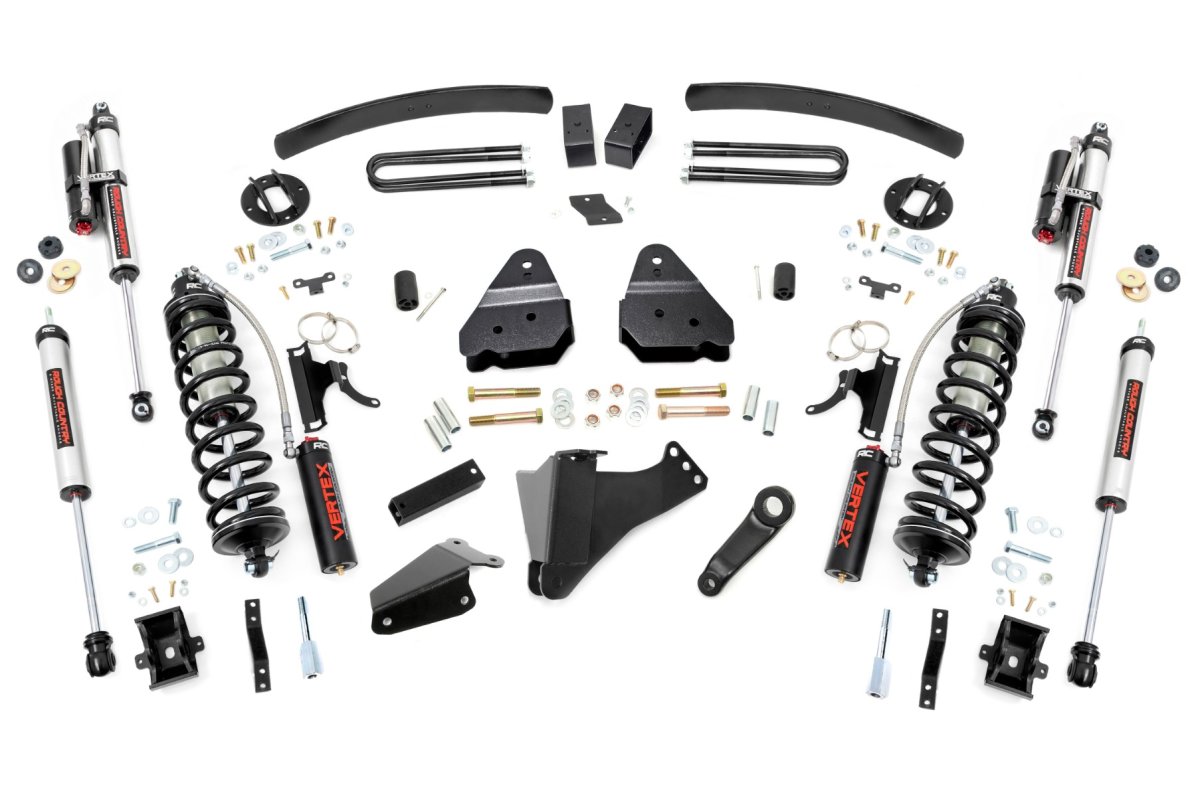 Ford F-250 Super Duty Suspension Lift Kit - Front - Rough Country - 6 Inch Lift Kit, Vertex Coilover, 2.5in Piston, 8-stage Adjustable - '05-'07
